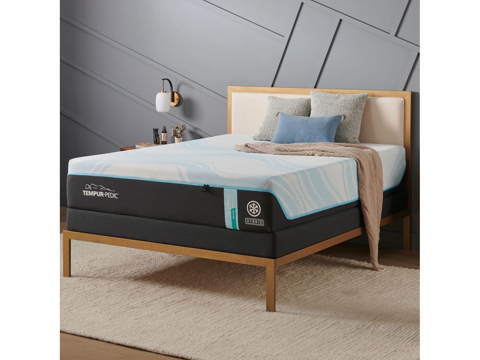 Hybrid mattresses combining foam and innerspring technologyTempur-Pedic Probreeze Medium Hybrid Queen Mattress