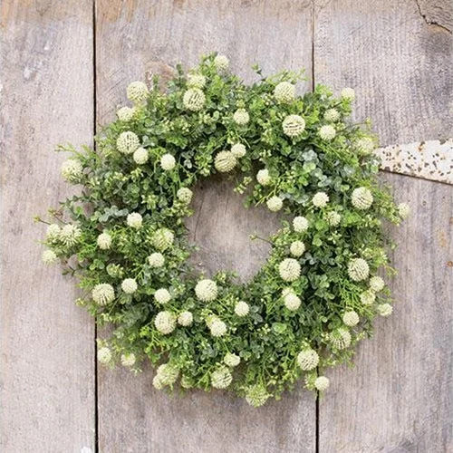 Bed skirts with a vintage - inspired patternGarden Bliss Wreath Cream