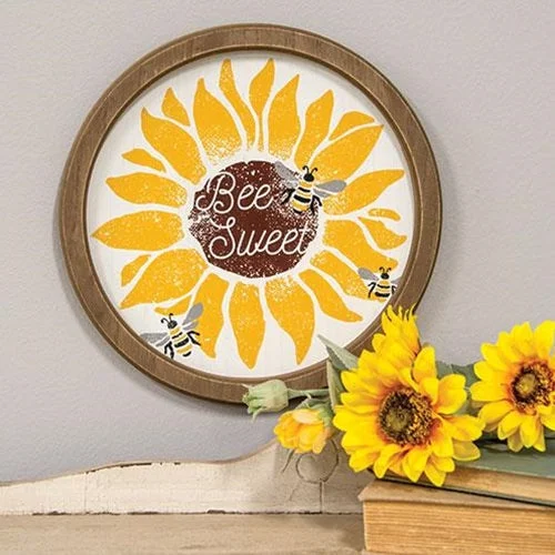 Bed skirts with a lace trim for a romantic touchBee Sweet Sunflower Circle Frame