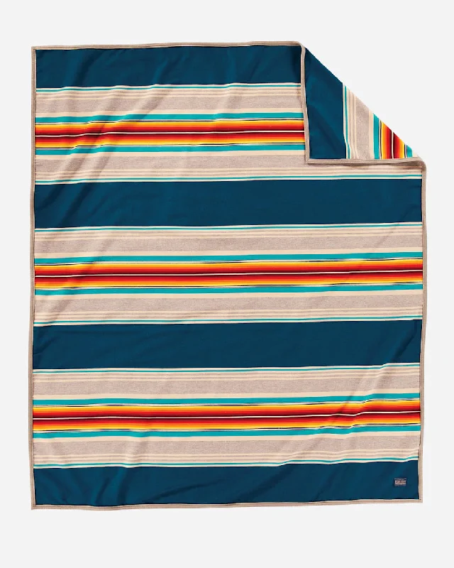 Chenille blankets with a thick and fuzzy textureSerape Stripe Wool Blankets