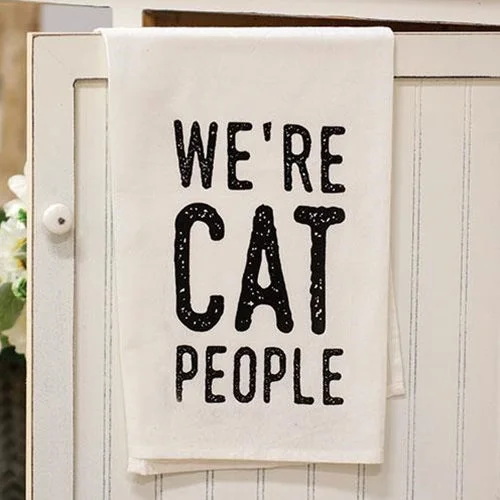 Bed skirts with a wrinkle - resistant fabricWe're Cat People Dish Towel