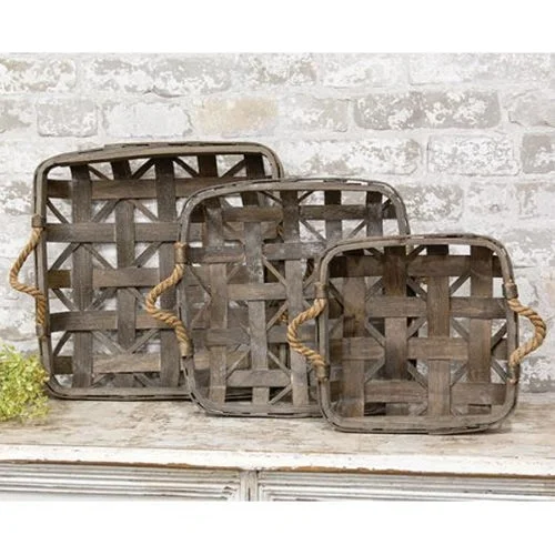 Bed skirts with a herringbone pattern for a sophisticated look3/Set Natural Square Tobacco Baskets w/Jute Handles Bed skirts with a herringbone pattern for a sophisticated look3/Set Natural Square Tobacco Baskets w/Jute Handles