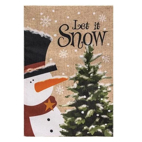 Bed skirts with a plaid pattern for a traditional styleLet It Snow Burlap Garden Flag Bed skirts with a plaid pattern for a traditional styleLet It Snow Burlap Garden Flag