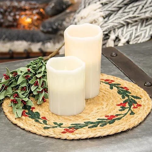 King - size bed skirts in solid colorsMistletoe Wreath Jute Table Mat