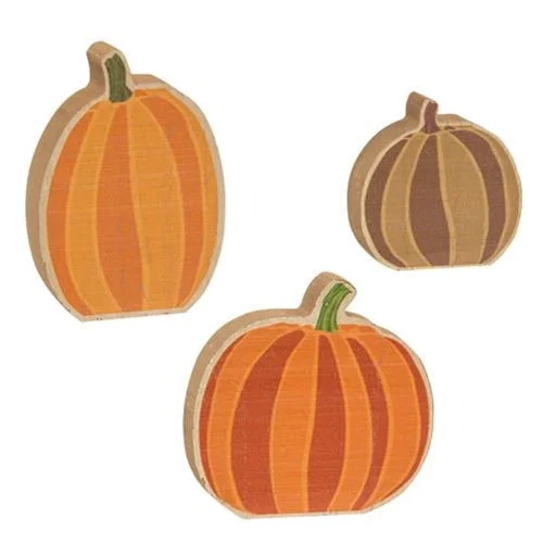 Bed skirts with a satin finish for a shiny appearance3/Set Chunky Pumpkin Sitters