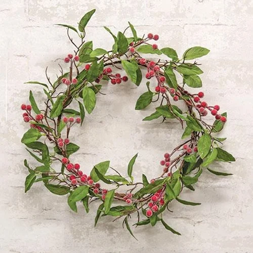 Bed skirts with a high - quality elastic waistbandBurgundy Sugar Berry & Herb Wreath