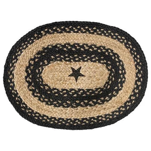 Velvet bed skirts for a luxurious and elegant appearanceBraided Black Star Jute Placemat