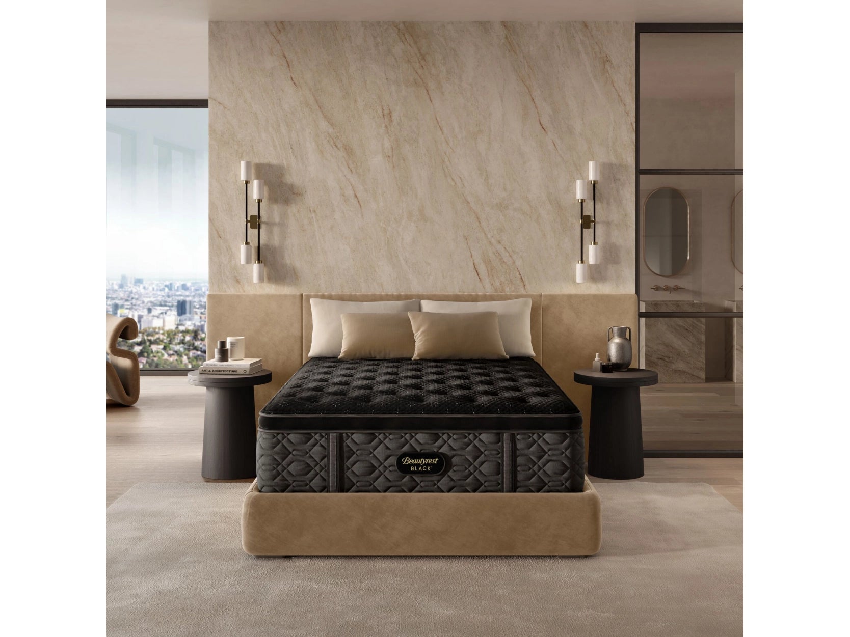 Gel - infused memory foam mattresses for cooler sleepBeautyrest Black Series Three Plush Pillow Top Full Mattress