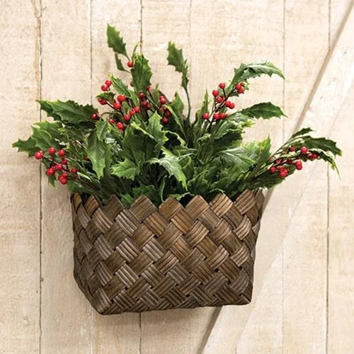 Bed skirts with a geometric cut - out designRustic Tobacco Wall Basket