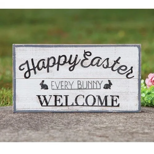 Bed skirts with a tie - back design for adjustabilityEvery Bunny Welcome Easter Metal Sign Bed skirts with a tie - back design for adjustabilityEvery Bunny Welcome Easter Metal Sign