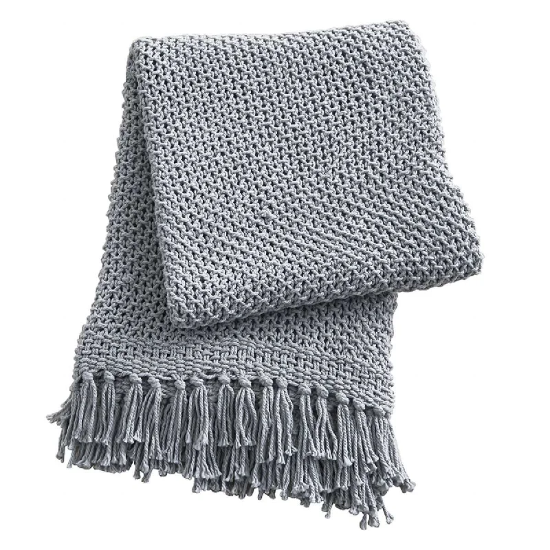 Queen - size blankets for standard - sized bedsOpen Knit Throw - Mist
