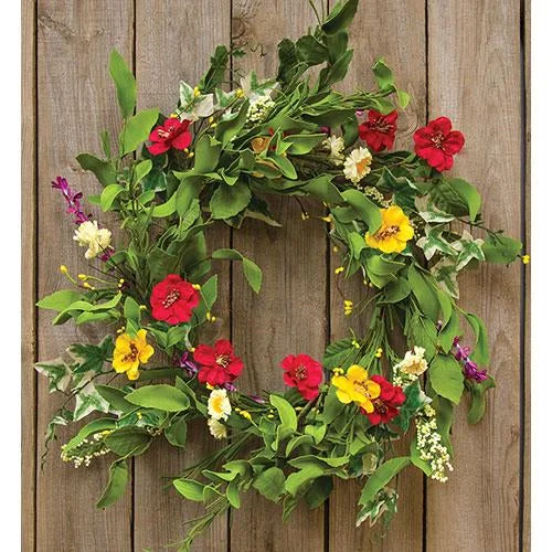 Bed skirts with a modern art - inspired printHibiscus Wreath