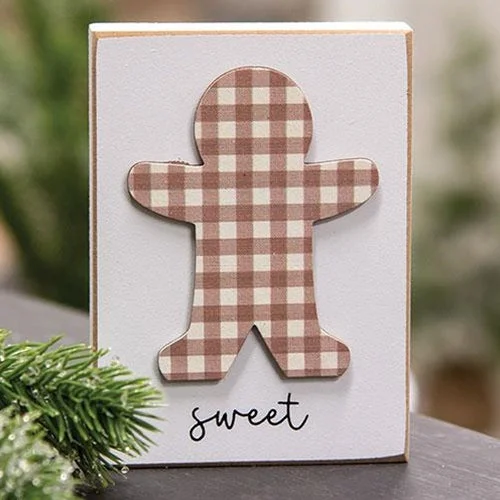 Bed skirts with a multi - colored patternSweet Gingerbread Man Block
