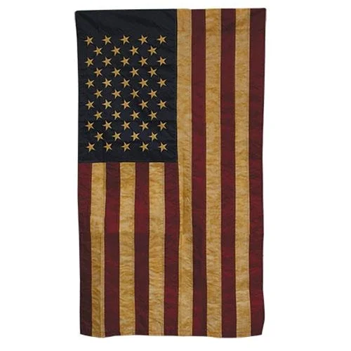 Bed skirts with a vintage - inspired patternEmbroidered Nylon Teastained American Porch Flag Bed skirts with a vintage - inspired patternEmbroidered Nylon Teastained American Porch Flag