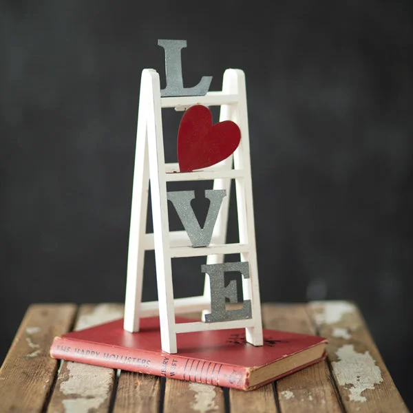 Bed skirts with a geometric cut - out designTabletop Love Ladder