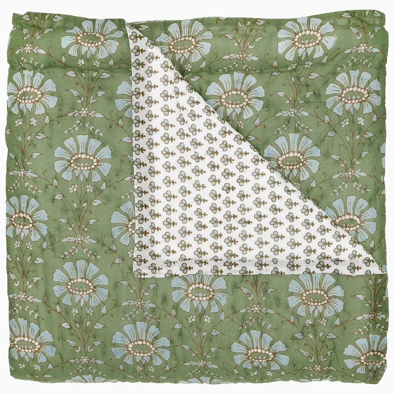Round Pillows for Boho-Style InteriorsJeeva Sage Quilt