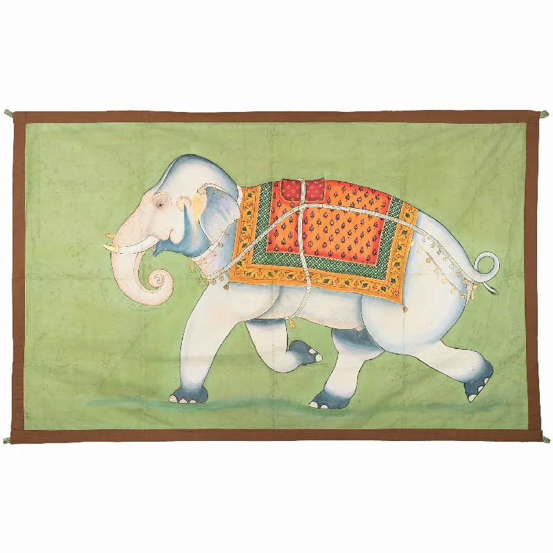 Back Support Pillows for Office ChairsElephant On Malachite Tapestry