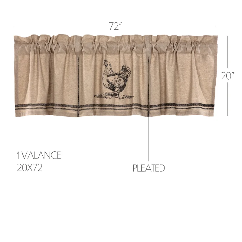 Checkered bed skirts for a classic patternSawyer Mill Charcoal Chicken Valance Pleated 20x72