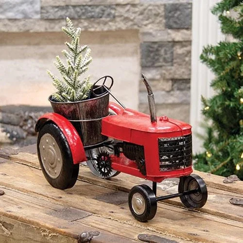 Bed skirts with a contemporary styleRed Metal Tractor